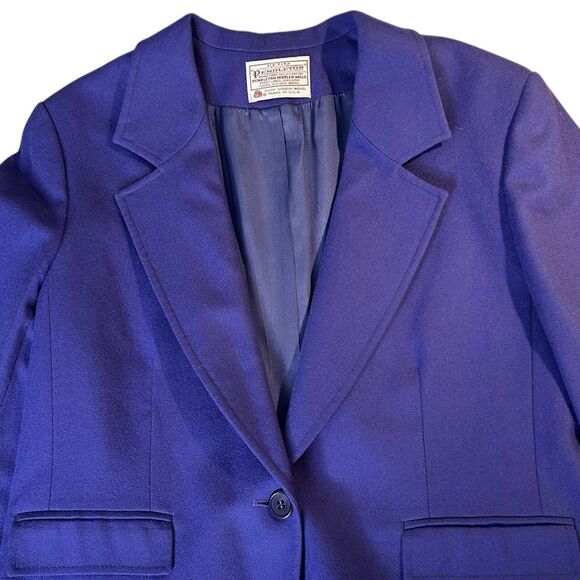 Pendleton 100% Virgin Wool Skirt Suit Set Womens Size 12 Petite USA Made Vintage - Picture 11 of 15